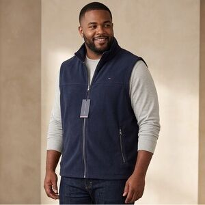NWT Tommy Hilfiger Mens XXX Fleece Vest Zipper Pockets Casual Plus Comfort